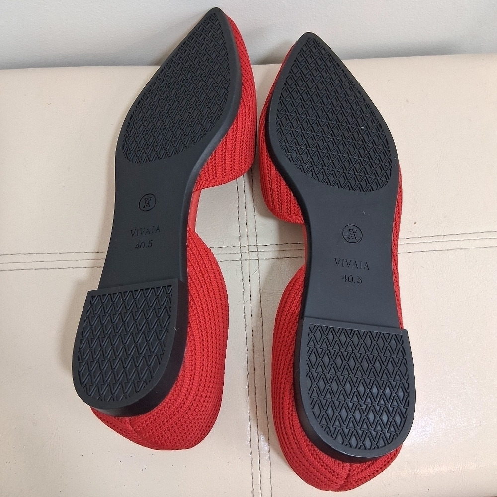 Vivaia Melia Pointed-Toe Striped Bellet Flat In Ruby Size 9.5 NWOT - Picture 12 of 13